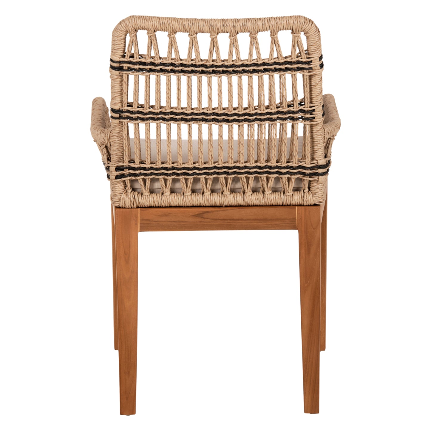 ARMCHAIR STARDOM HM9760.02 TEAK WOOD AND ROPE-NATURAL WITH ANTHRACITE DETAILS COLOR 57x65x83Hcm.