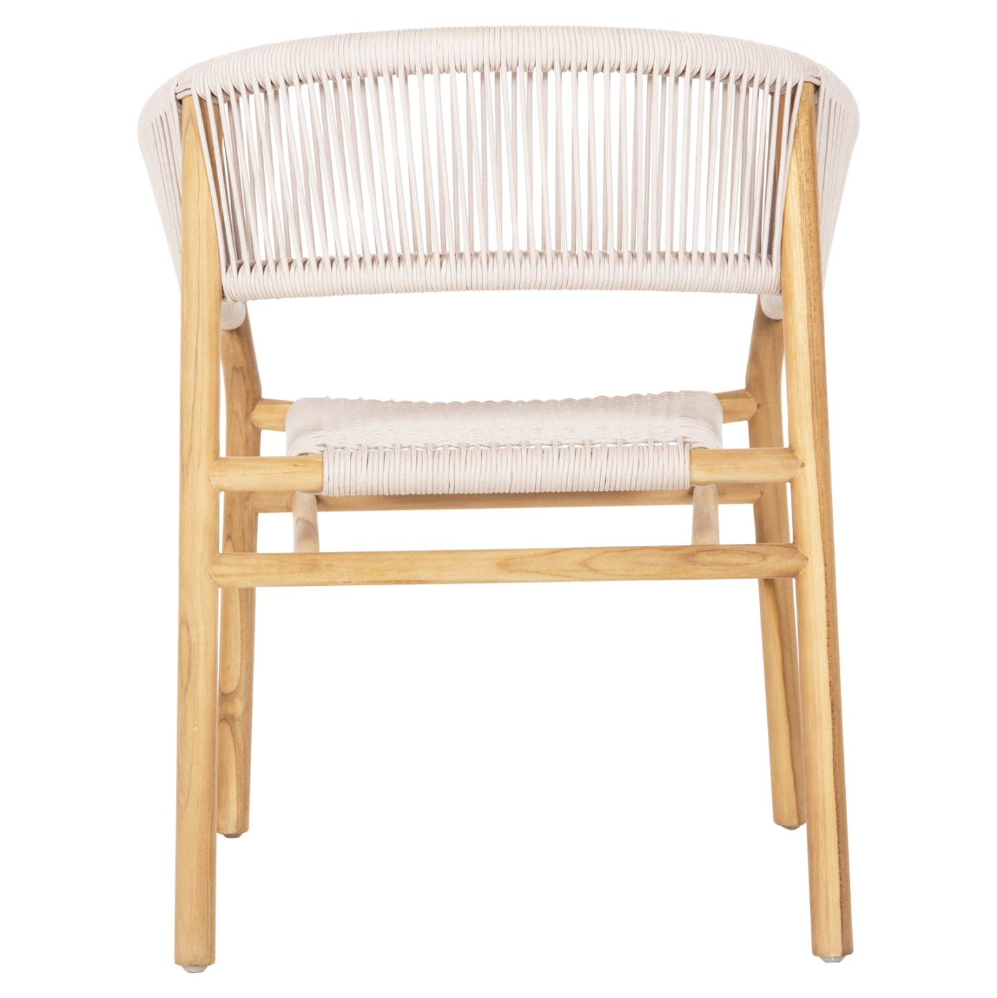 DINING ARMCHAIR IRVING HM9763 TEAK WOOD IN NATURAL COLOR AND BEIGE ROPE 60x55x78Hcm.