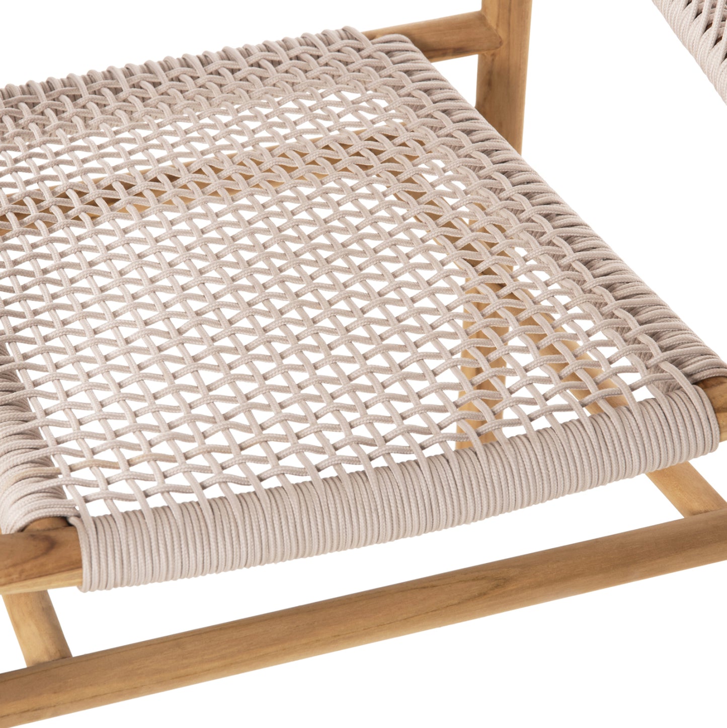 DINING ARMCHAIR IRVING HM9763 TEAK WOOD IN NATURAL COLOR AND BEIGE ROPE 60x55x78Hcm.