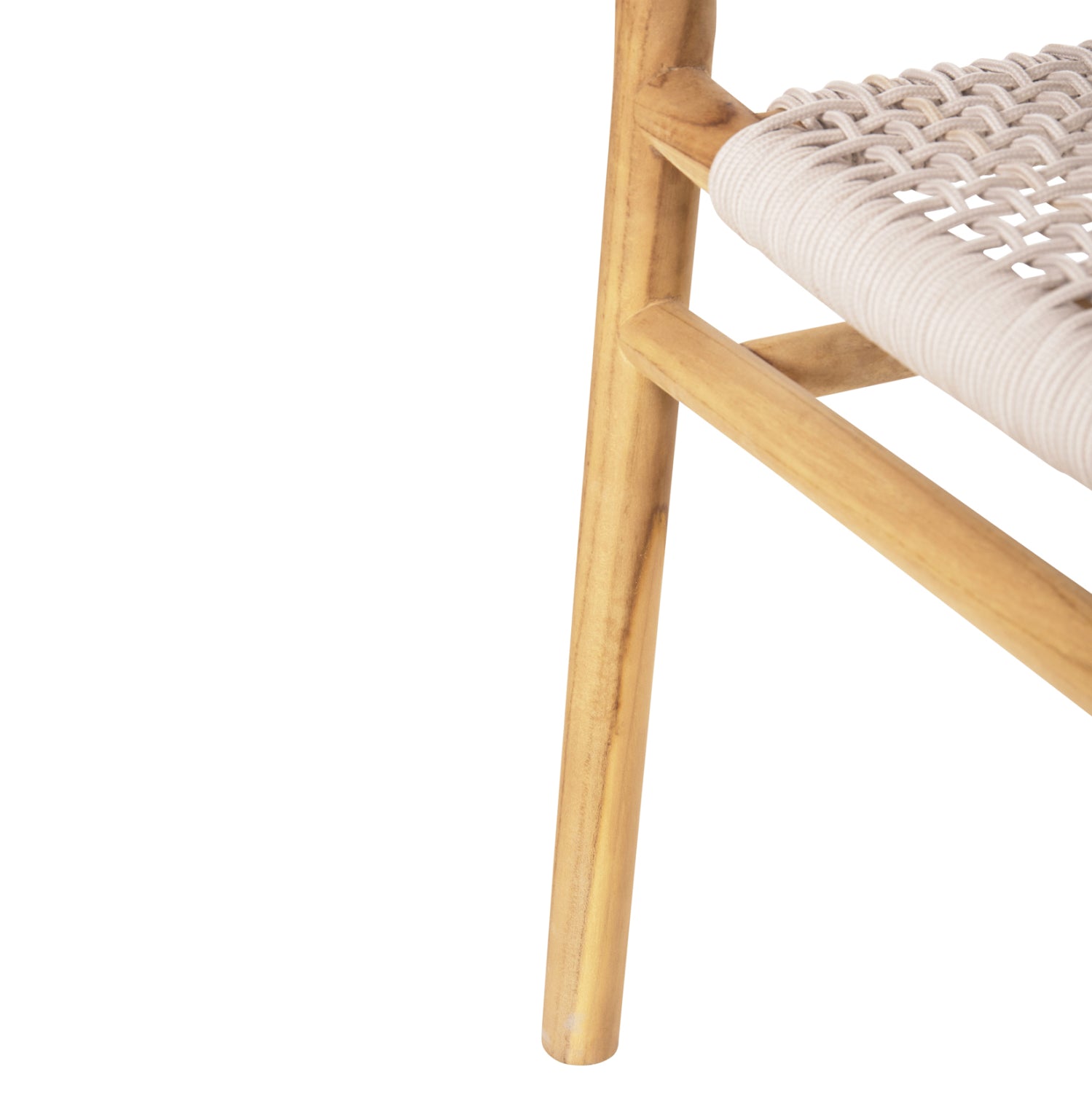 DINING ARMCHAIR IRVING HM9763 TEAK WOOD IN NATURAL COLOR AND BEIGE ROPE 60x55x78Hcm.