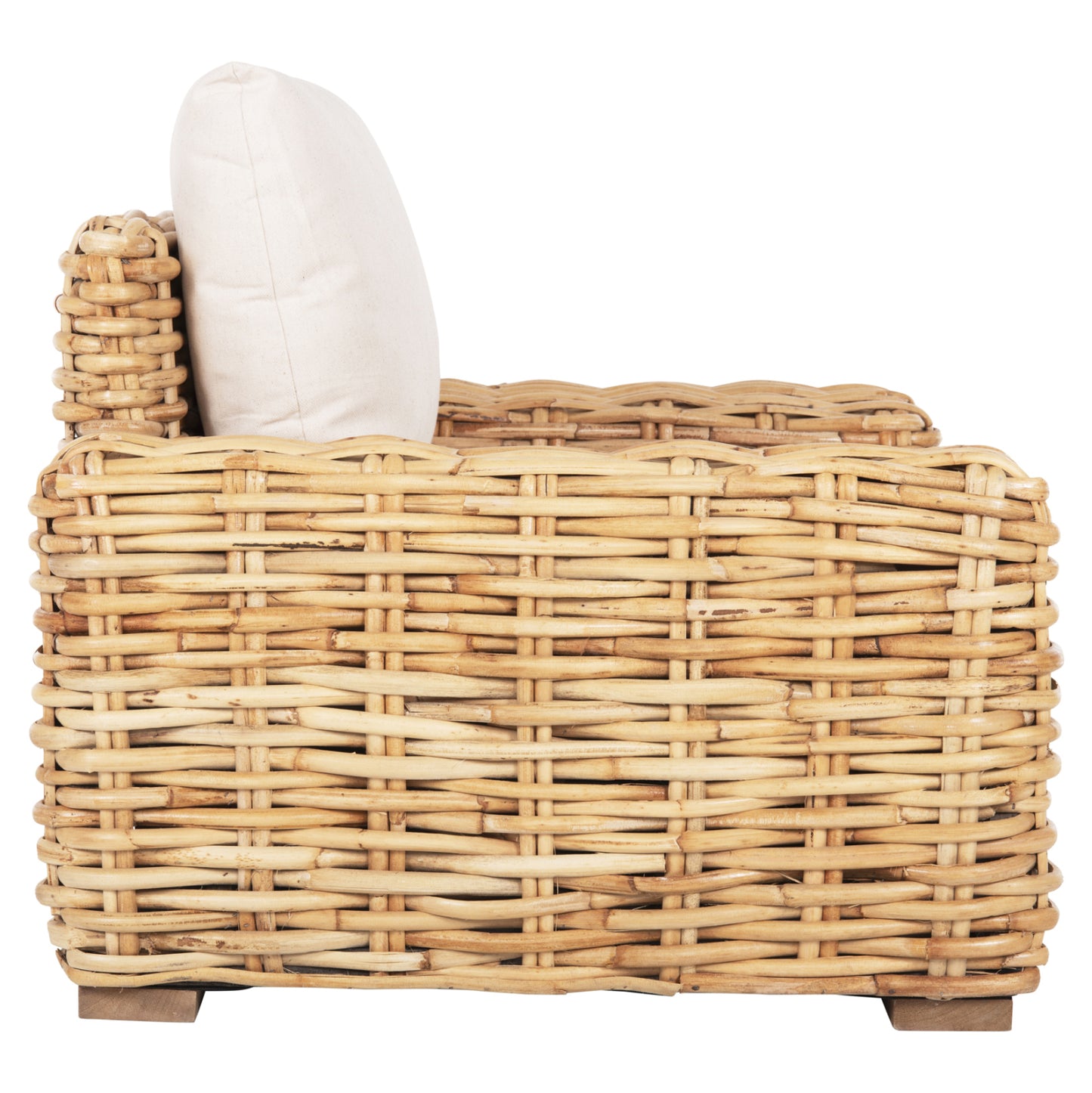 OUTDOOR LOUNGER TROPEL HM9810 MANGO WOOD-RATTAN NATURAL-WHITE CUSHIONS 110x88x70-85Hcm.