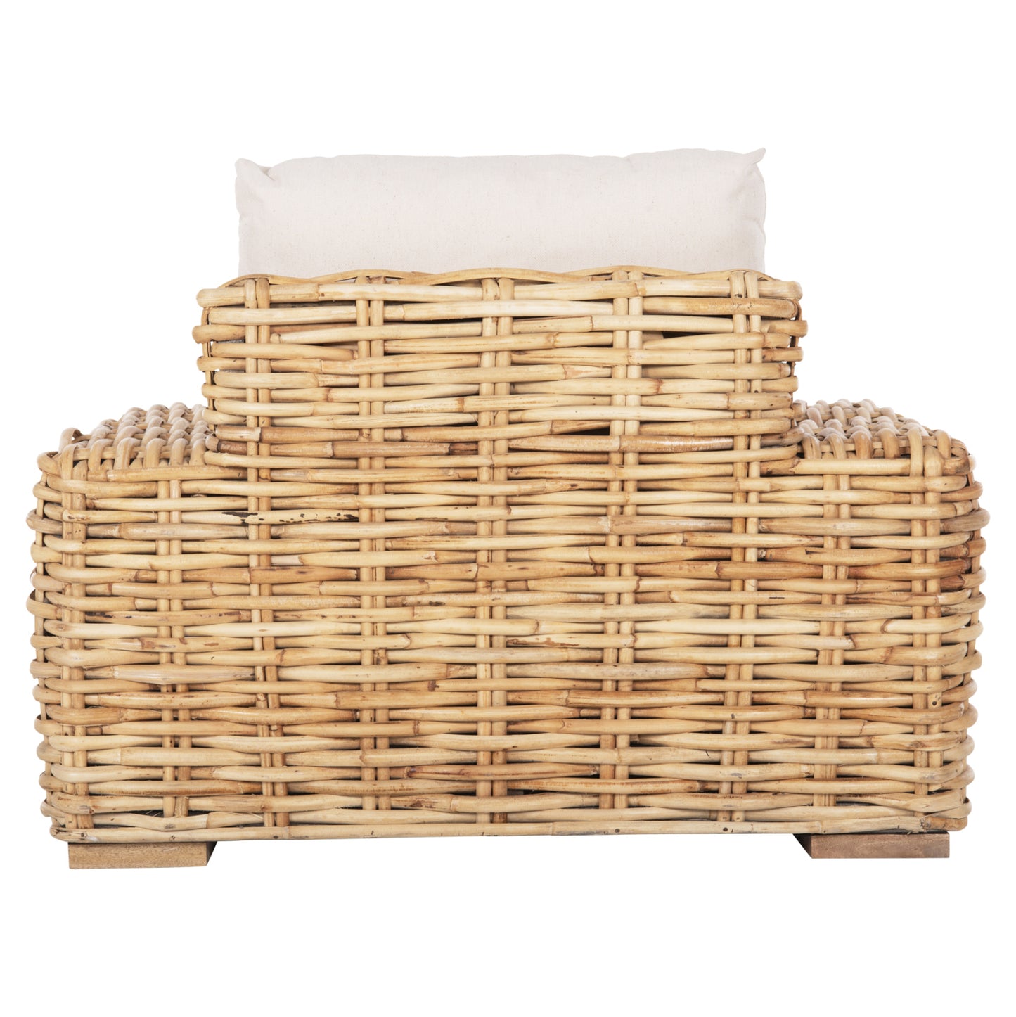 OUTDOOR LOUNGER TROPEL HM9810 MANGO WOOD-RATTAN NATURAL-WHITE CUSHIONS 110x88x70-85Hcm.