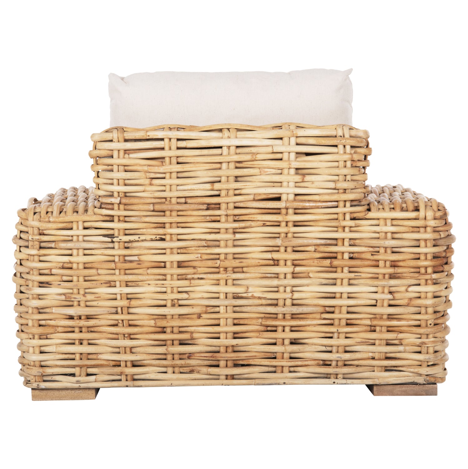 OUTDOOR LOUNGER TROPEL HM9810 MANGO WOOD-RATTAN NATURAL-WHITE CUSHIONS 110x88x70-85Hcm.