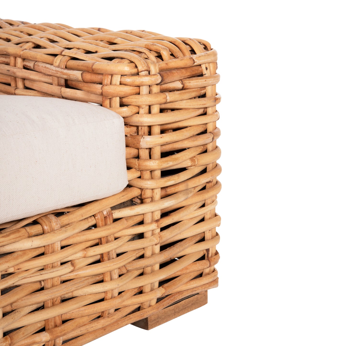 OUTDOOR LOUNGER TROPEL HM9810 MANGO WOOD-RATTAN NATURAL-WHITE CUSHIONS 110x88x70-85Hcm.