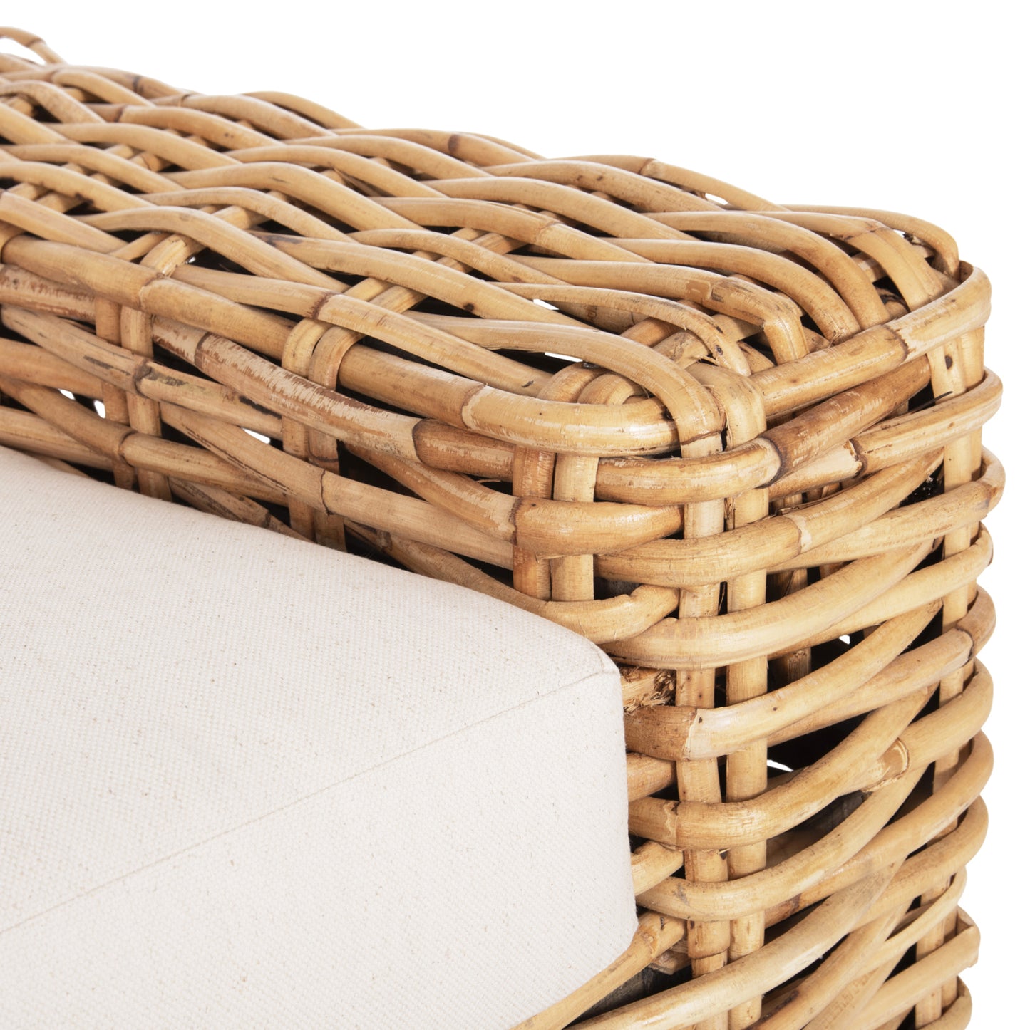 OUTDOOR LOUNGER TROPEL HM9810 MANGO WOOD-RATTAN NATURAL-WHITE CUSHIONS 110x88x70-85Hcm.