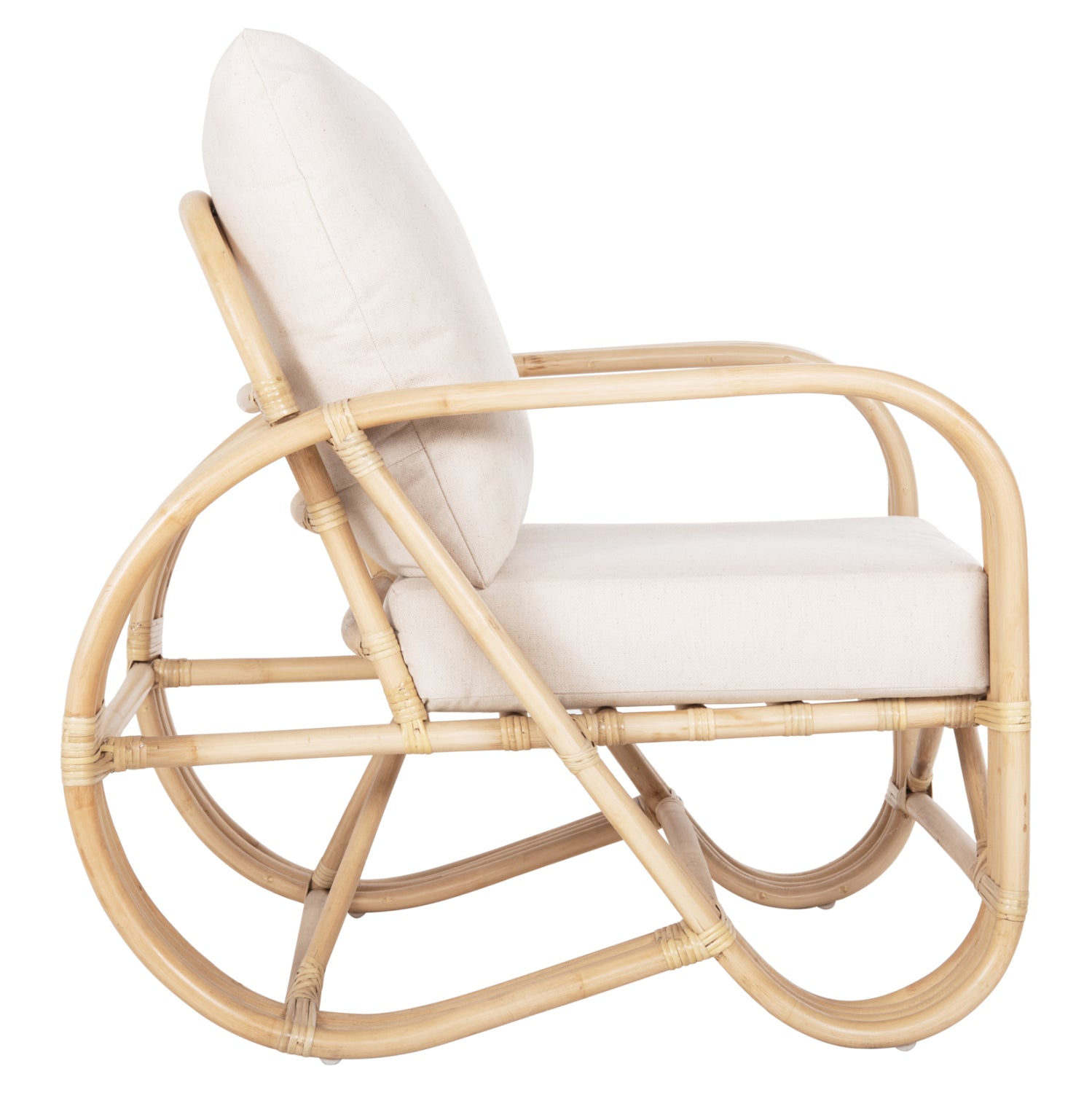 ARMCHAIR BARONESS HM9813 NATURAL RATTAN AND WHITE CUSHIONS 81x90x92Hcm.