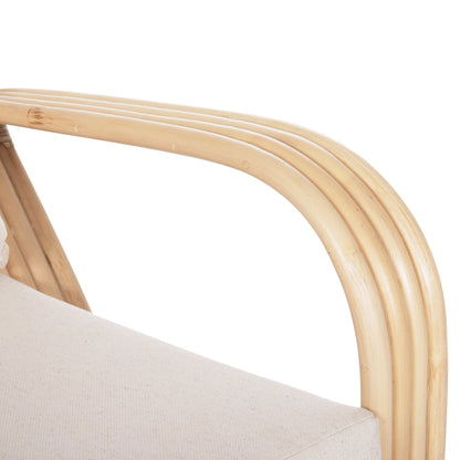 ARMCHAIR BARONESS HM9813 NATURAL RATTAN AND WHITE CUSHIONS 81x90x92Hcm.