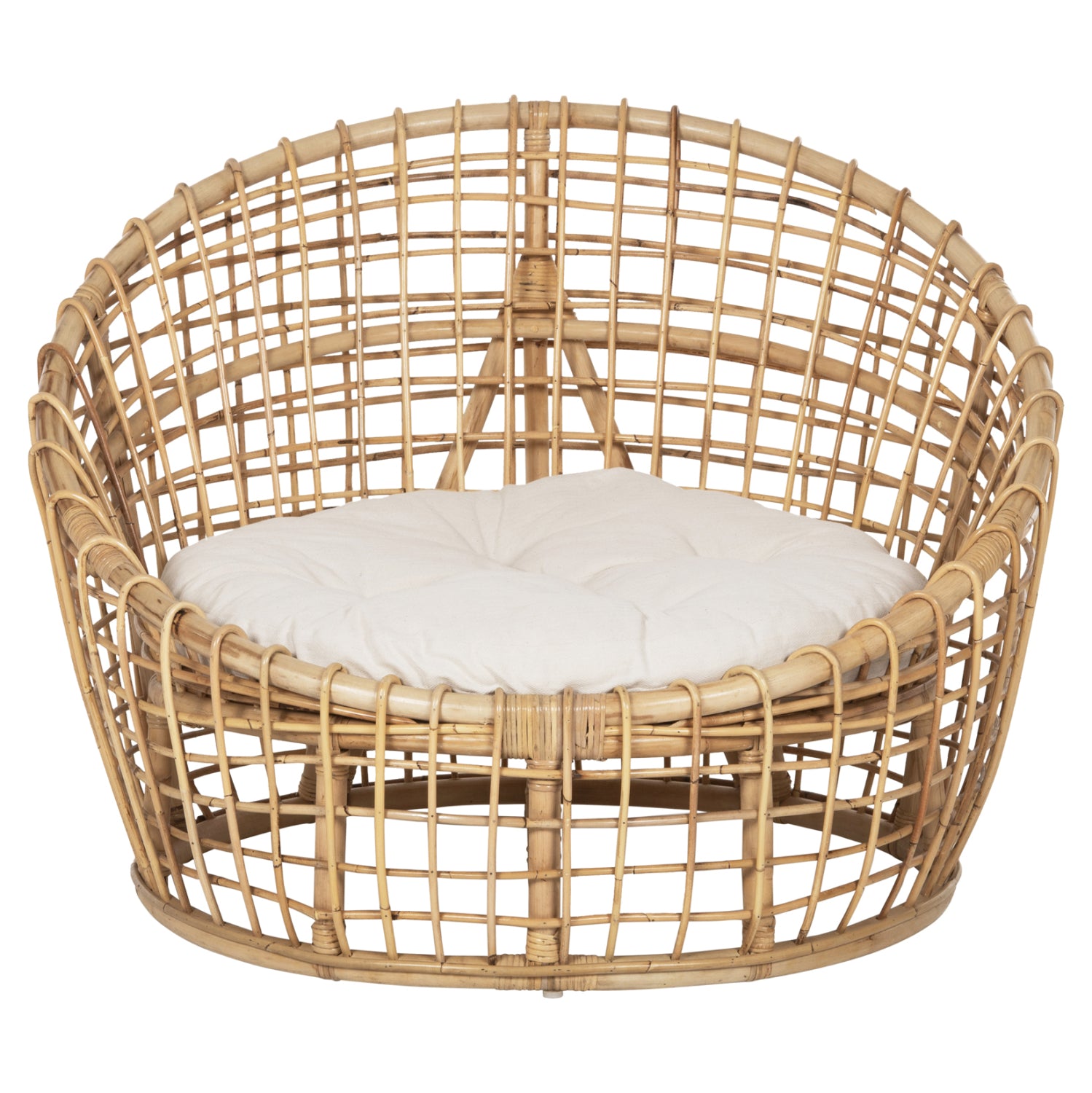 ARMCHAIR-NEST ENTO HM9814 RATTAN IN NATURAL SHADE-BEIGE CUSHION 85x75x67Hcm.