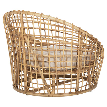 ARMCHAIR-NEST ENTO HM9814 RATTAN IN NATURAL SHADE-BEIGE CUSHION 85x75x67Hcm.