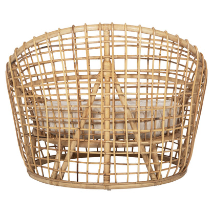 ARMCHAIR-NEST ENTO HM9814 RATTAN IN NATURAL SHADE-BEIGE CUSHION 85x75x67Hcm.