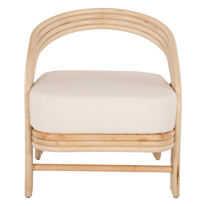 ARMCHAIR DONITA HM9838 RATTAN IN NATURAL WITH WHITE CUSHION 67x74x78Hcm.