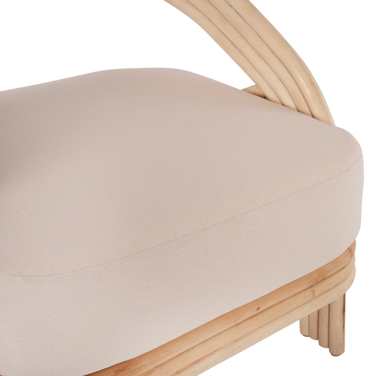 ARMCHAIR DONITA HM9838 RATTAN IN NATURAL WITH WHITE CUSHION 67x74x78Hcm.