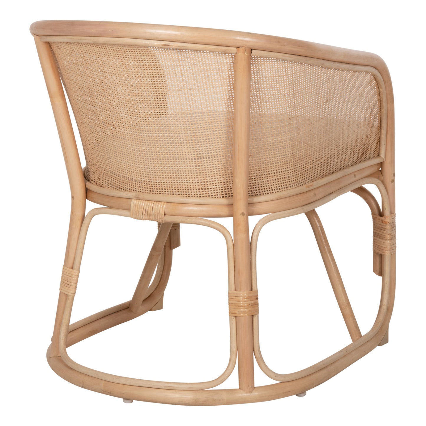ARMCHAIR KIKO HM9839 RATTAN IN NATURAL POLISHED COLOR-WHITE CUSHION 61x71x76Hcm.