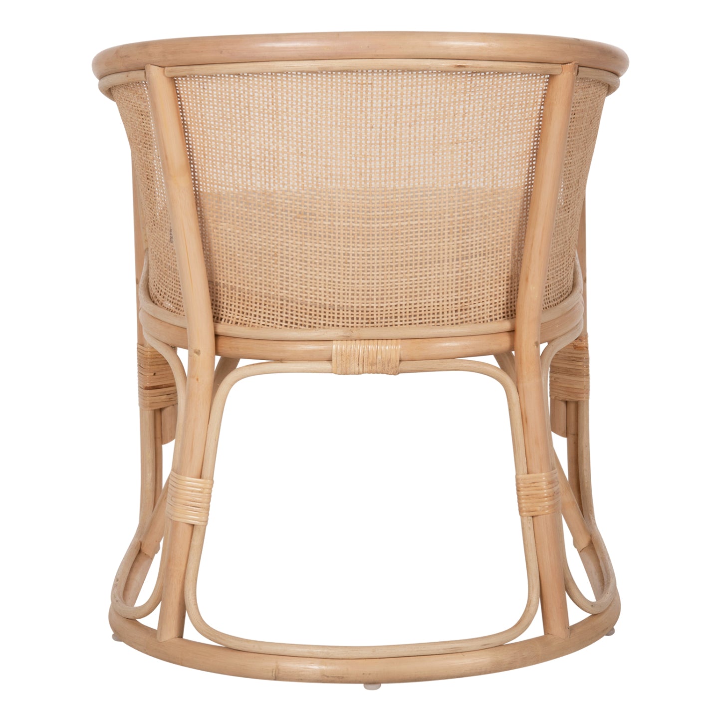 ARMCHAIR KIKO HM9839 RATTAN IN NATURAL POLISHED COLOR-WHITE CUSHION 61x71x76Hcm.
