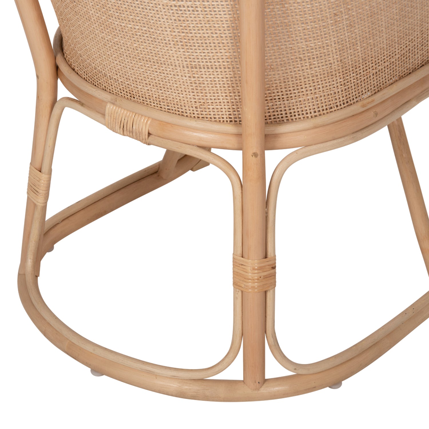 ARMCHAIR KIKO HM9839 RATTAN IN NATURAL POLISHED COLOR-WHITE CUSHION 61x71x76Hcm.