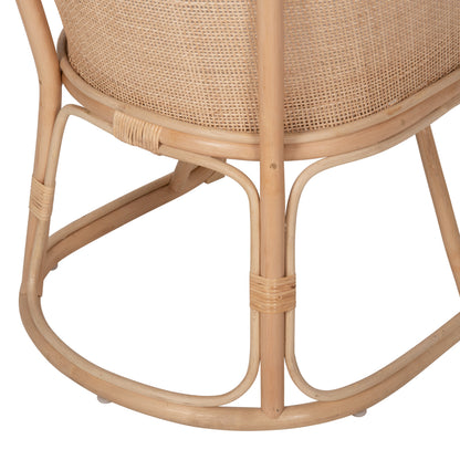 ARMCHAIR KIKO HM9839 RATTAN IN NATURAL POLISHED COLOR-WHITE CUSHION 61x71x76Hcm.