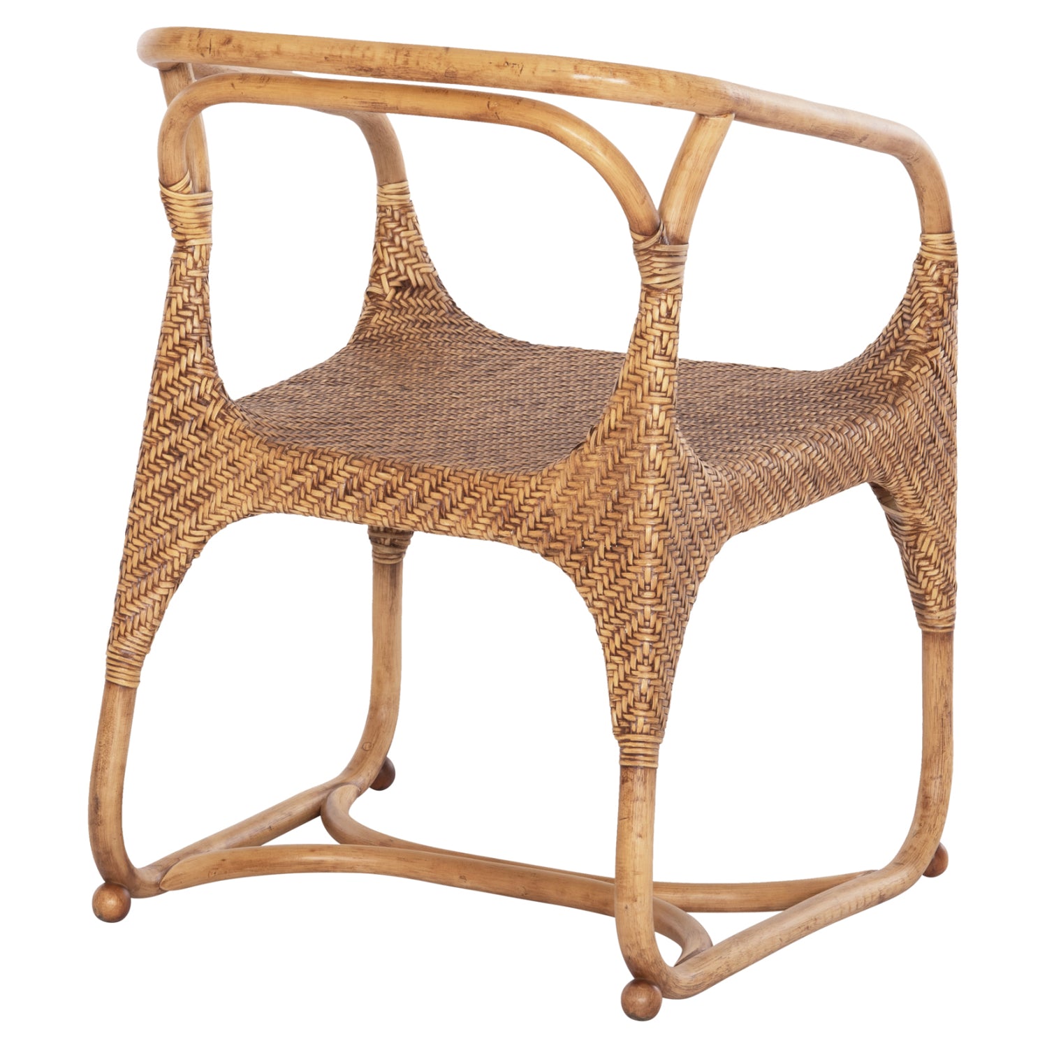 ARMCHAIR RELIK HM9955.02 NATURAL RATTAN-WALNUT COLOR 60x57x79Hcm.