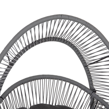 ARMCHAIR NEST-TYPE RULER HM6506.01 GREY STEEL-P.E.RATTAN-CUSHIONS 90x85x154Hcm