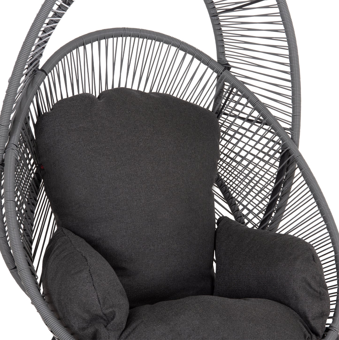 ARMCHAIR NEST-TYPE RULER HM6506.01 GREY STEEL-P.E.RATTAN-CUSHIONS 90x85x154Hcm