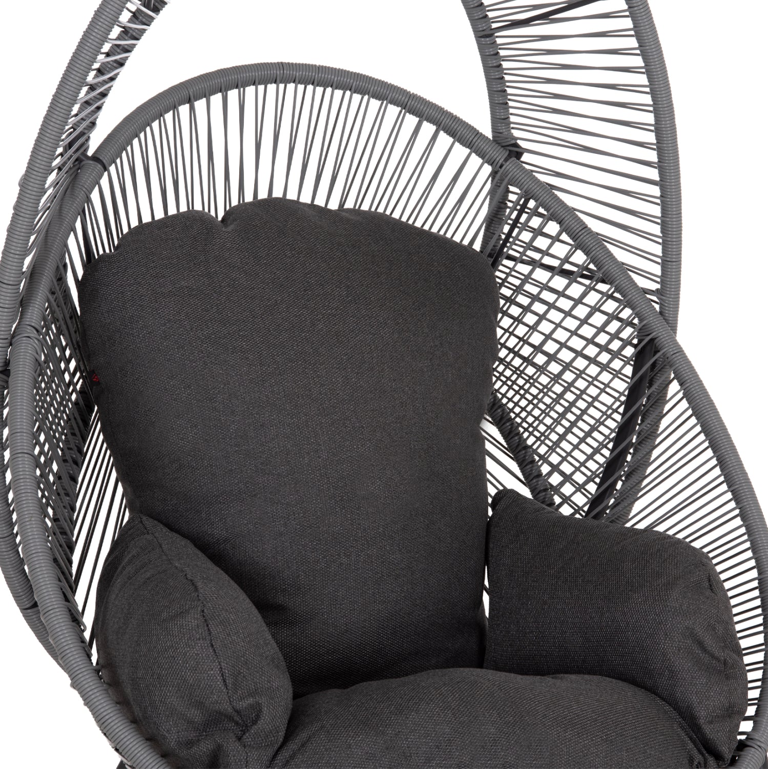 ARMCHAIR NEST-TYPE RULER HM6506.01 GREY STEEL-P.E.RATTAN-CUSHIONS 90x85x154Hcm