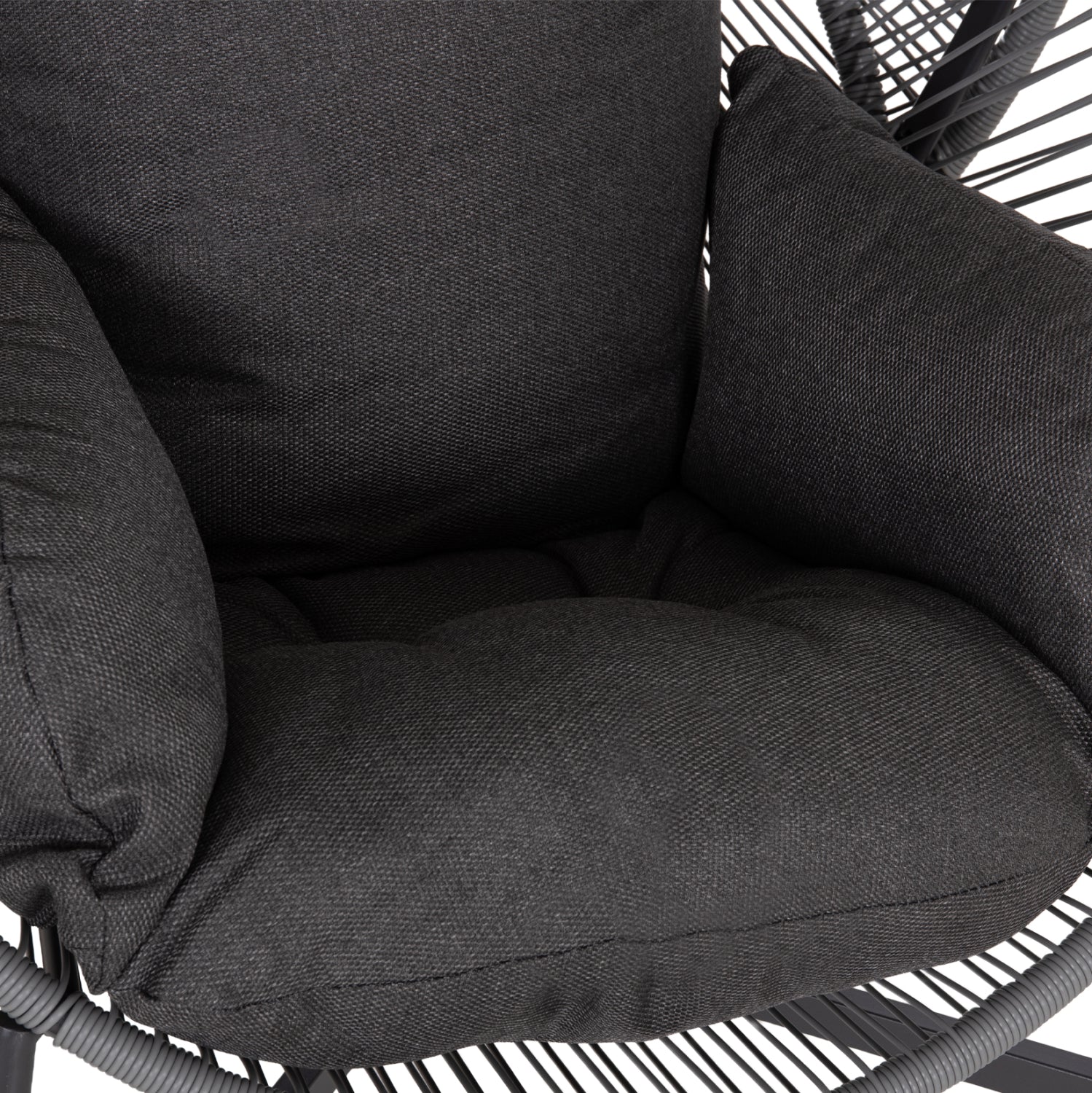 ARMCHAIR NEST-TYPE RULER HM6506.01 GREY STEEL-P.E.RATTAN-CUSHIONS 90x85x154Hcm