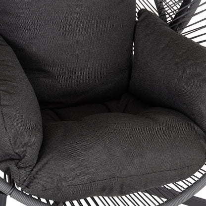 ARMCHAIR NEST-TYPE RULER HM6506.01 GREY STEEL-P.E.RATTAN-CUSHIONS 90x85x154Hcm