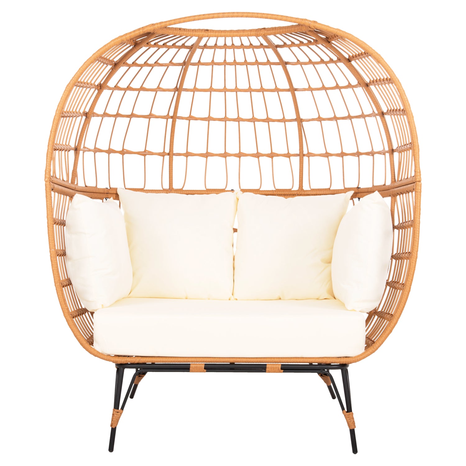 ARMCHAIR FOR TWO NEST TYPE RATTAN MIAMI HM5870.11 132.5x90x154H cm.