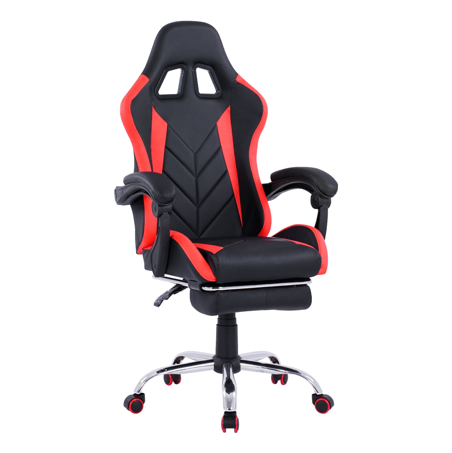 Gaming armchair with reclining back and footrest HM1156.01 Black-Red color