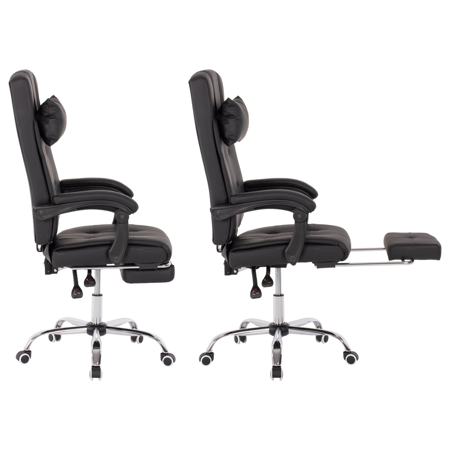 EXECUTIVE OFFICE CHAIR HM1057.11 BLACK WITH FOLDING FOOTREST 58x71x128Hcm.
