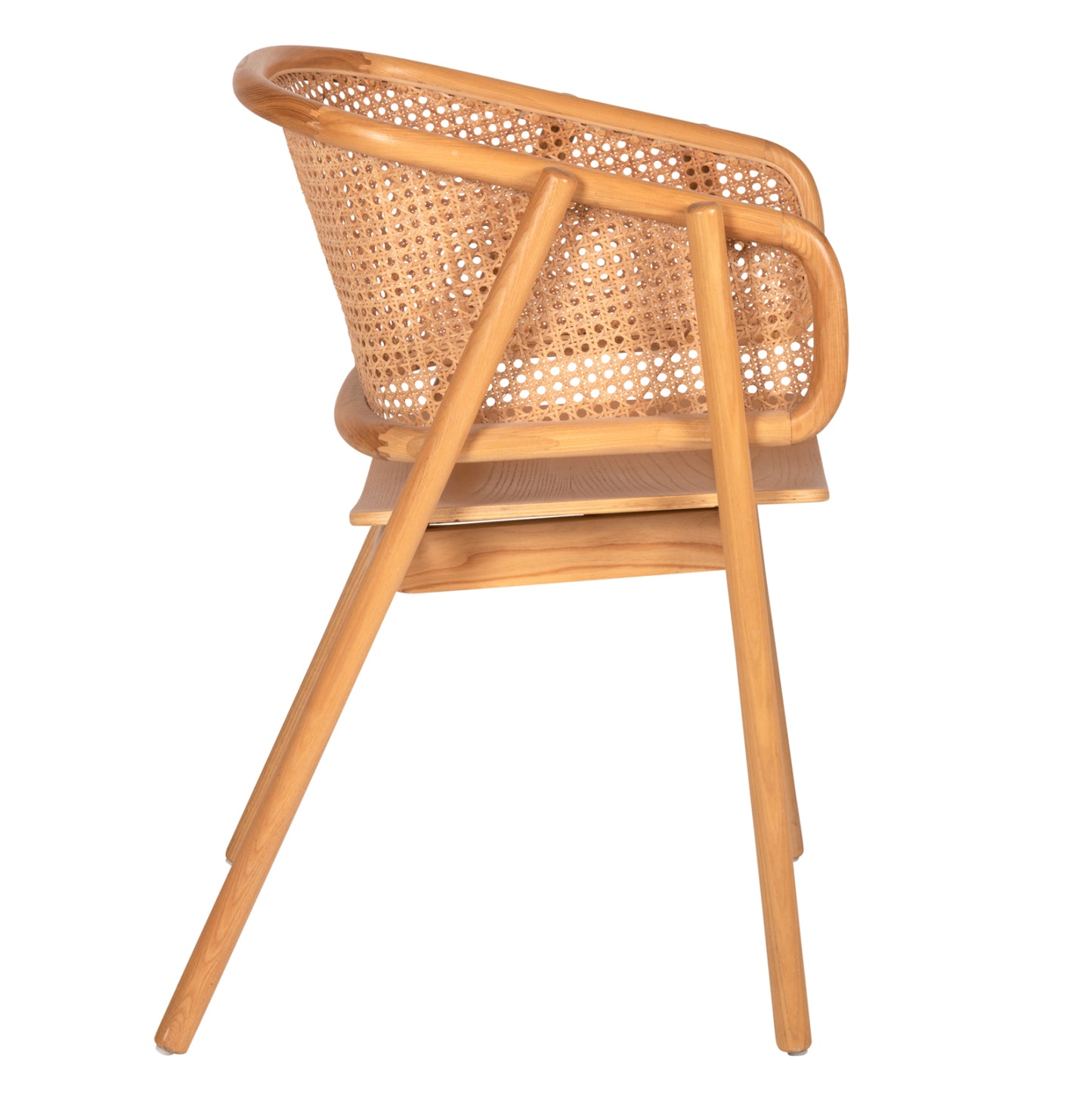 ARMCHAIR KENLEE HM9872 ASHWOOD AND NATURAL RATTAN IN NATURAL COLOR 57,5x55x81Hcm.