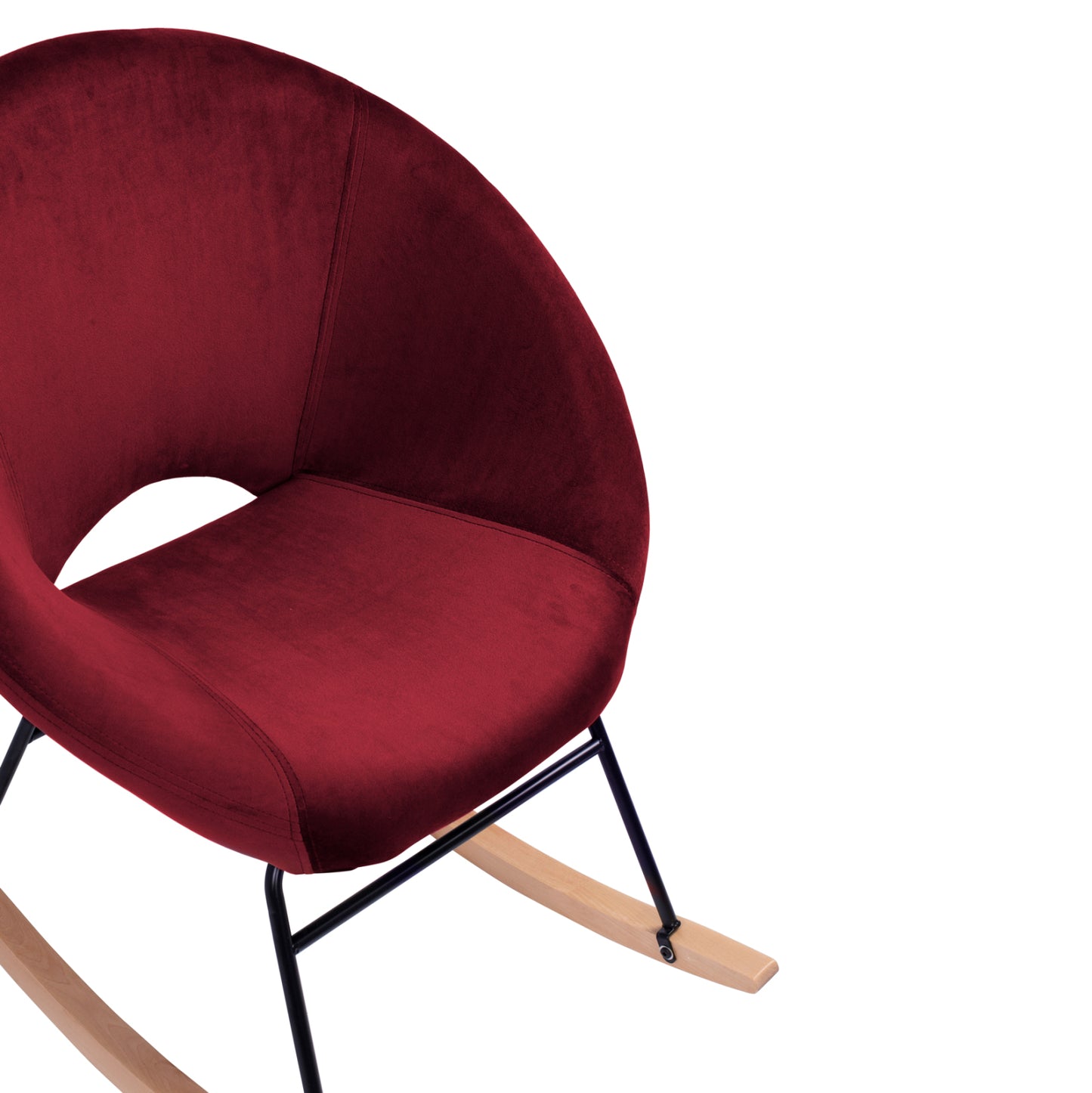 Rocker velvet armchair Paulina HM8399.06, Burgundy red 76x86x76 cm.