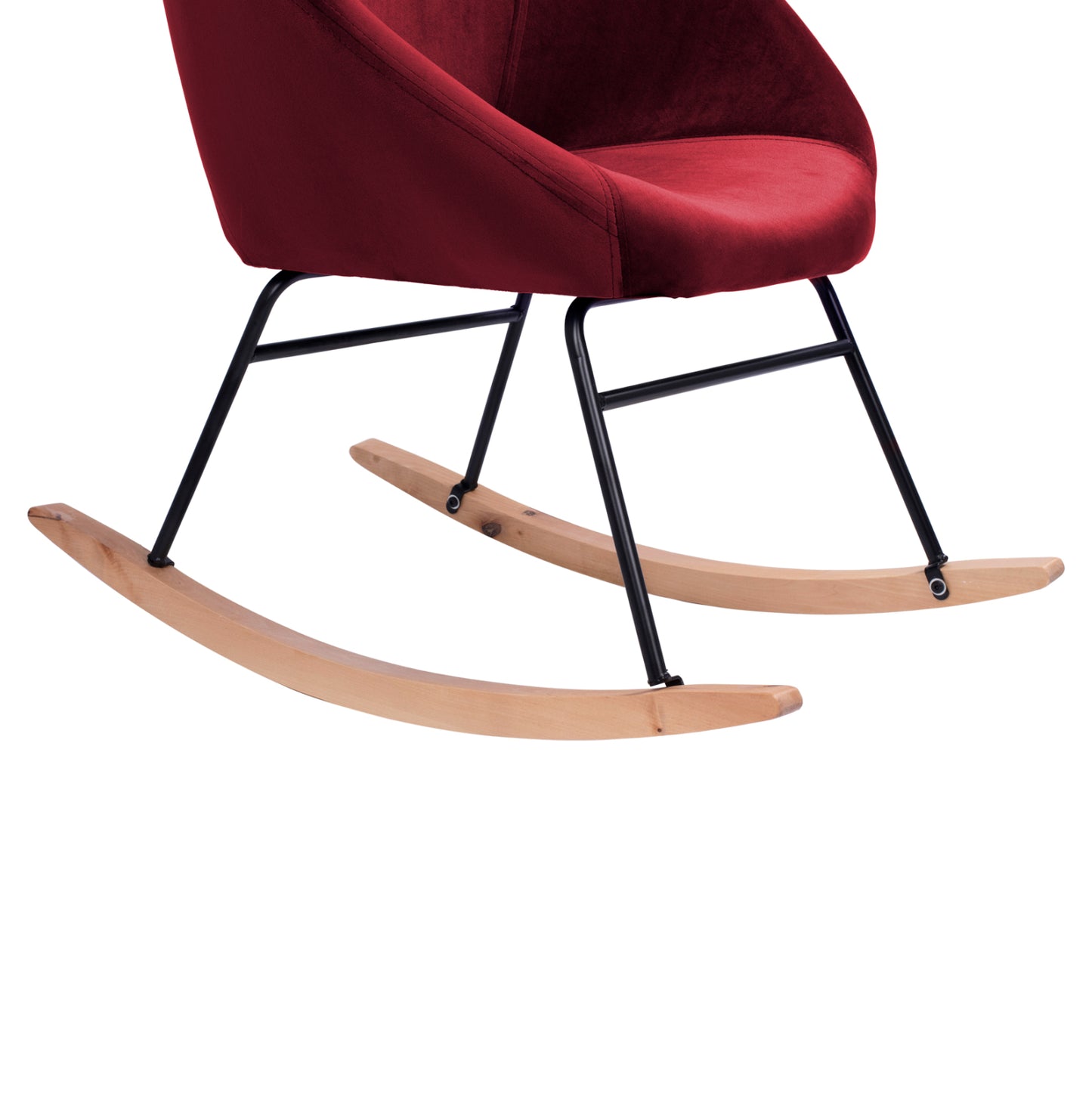 Rocker velvet armchair Paulina HM8399.06, Burgundy red 76x86x76 cm.