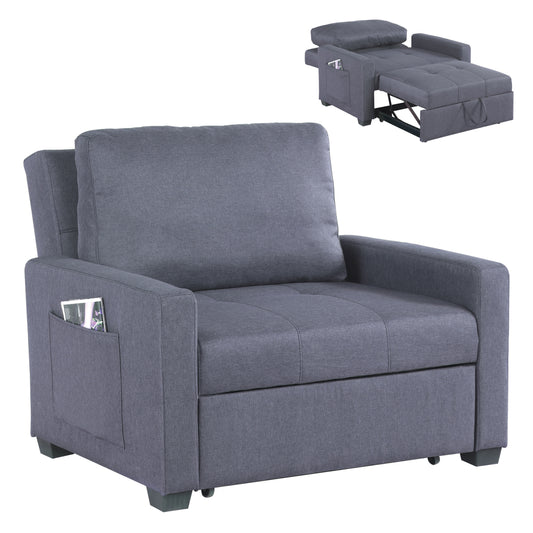 Armchair-Bed Kanna HM3083.10, Grey fabric, 112x96x85 cm