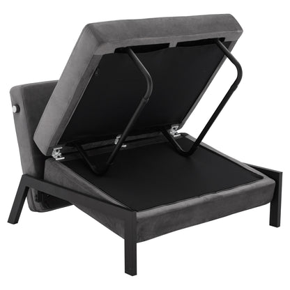 HM3078.11 Armchair Bed, velvet grey, 95x92x66cm