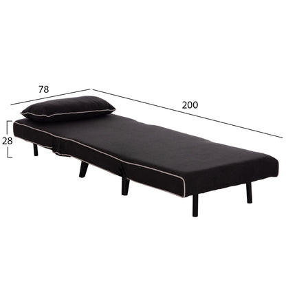 ARMCHAIR-BED BRAXTON HM8425.03 BLACK FABRIC 78x88x78Hcm.
