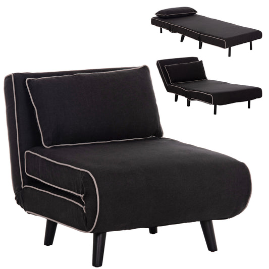 ARMCHAIR-BED BRAXTON HM8425.03 BLACK FABRIC 78x88x78Hcm.