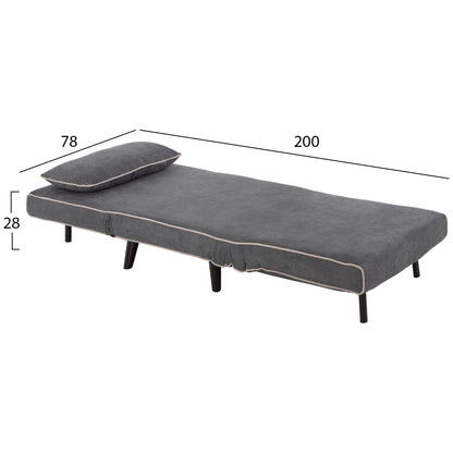 ARMCHAIR-BED BRAXTON HM8425.10 DARK GREY FABRIC 78x88x78Hcm.