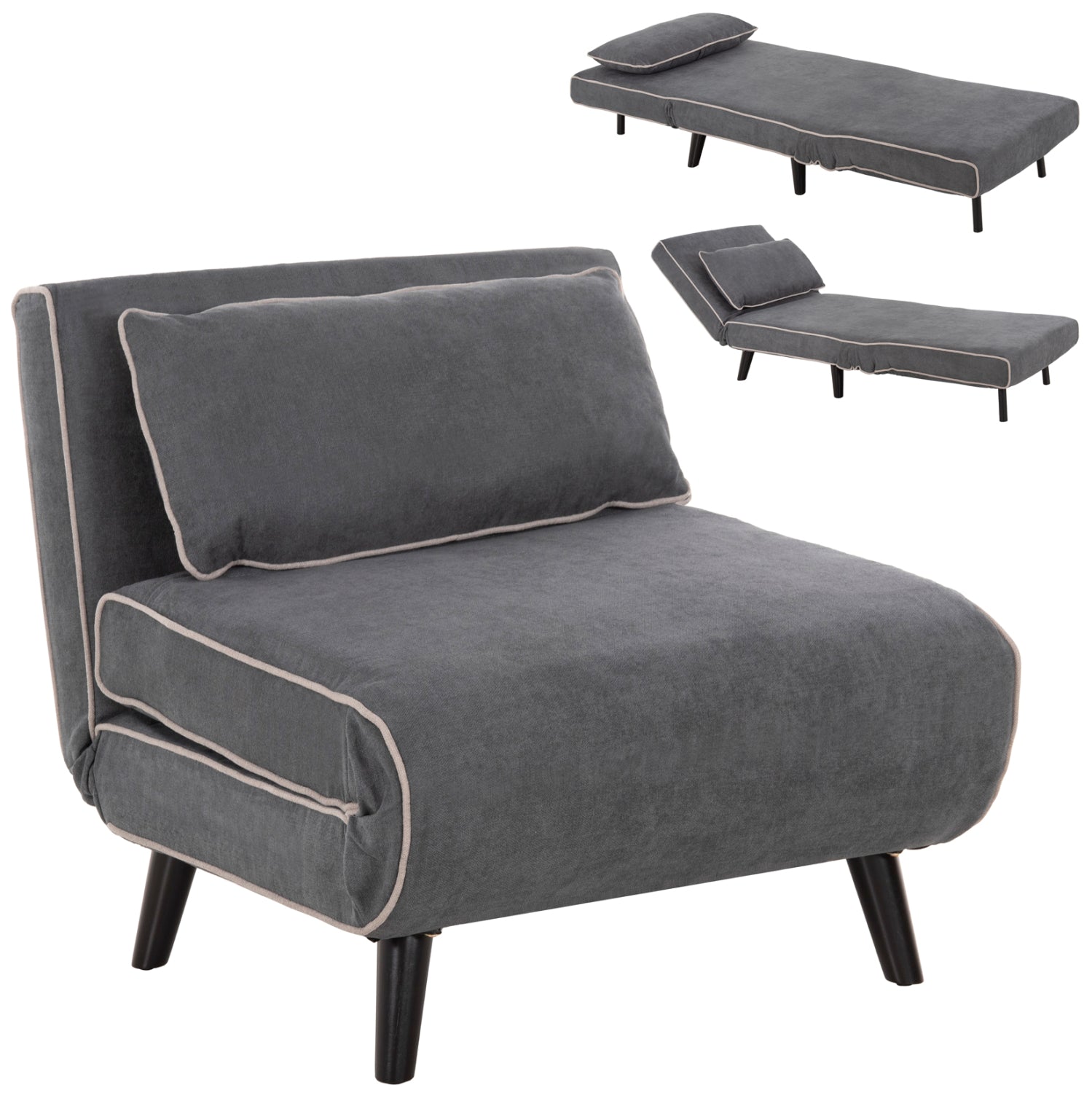 ARMCHAIR-BED BRAXTON HM8425.10 DARK GREY FABRIC 78x88x78Hcm.