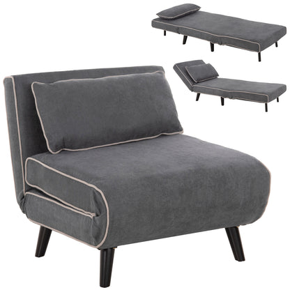 ARMCHAIR-BED BRAXTON HM8425.10 DARK GREY FABRIC 78x88x78Hcm.