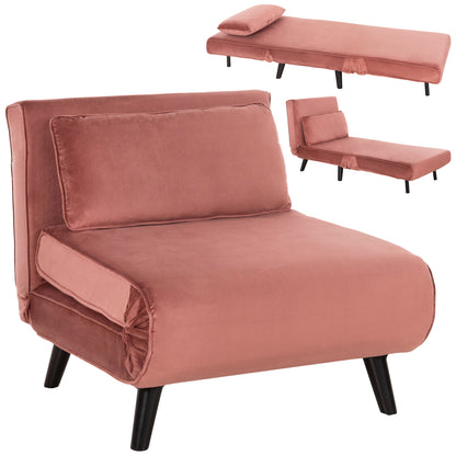 ARMCHAIR-BED BRAXTON HM8425.22 DUSTY PINK VELVET 78x88x78Hcm.