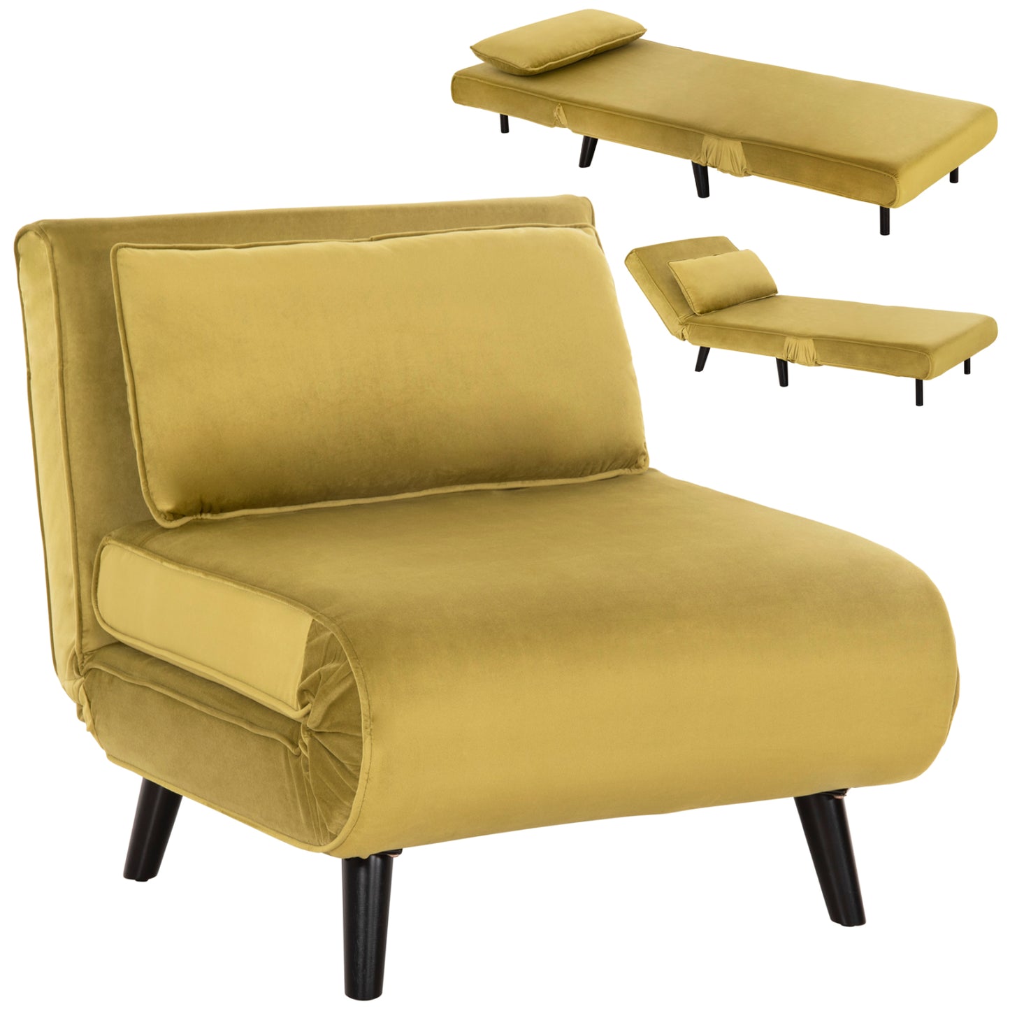 ARMCHAIR-BED BRAXTON HM8425.23 OLIVE GREEN VELVET 78x88x78Hcm.