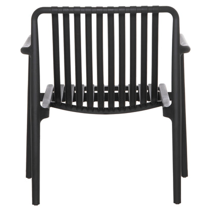 OUTDOOR LOUNGE ARMCHAIR MALEN HM6626.02 BLACK POLYPROPYLENE 67x75x75Hcm