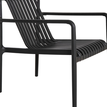 OUTDOOR LOUNGE ARMCHAIR MALEN HM6626.02 BLACK POLYPROPYLENE 67x75x75Hcm