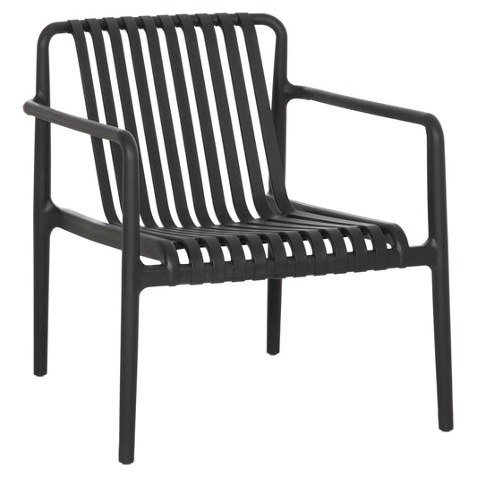 OUTDOOR LOUNGE ARMCHAIR MALEN HM6626.02 BLACK POLYPROPYLENE 67x75x75Hcm