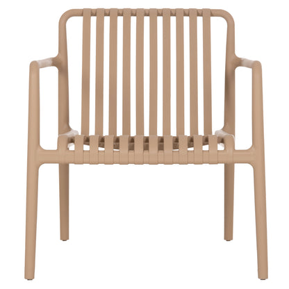 OUTDOOR LOUNGE ARMCHAIR MALEN HM6626.04 CAPPUCCINO POLYPROPYLENE 67x75x75Hcm