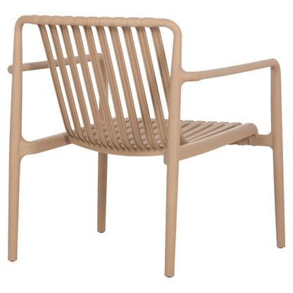 OUTDOOR LOUNGE ARMCHAIR MALEN HM6626.04 CAPPUCCINO POLYPROPYLENE 67x75x75Hcm