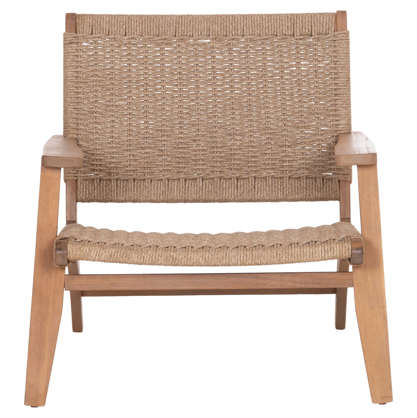 LOUNGE ARMCHAIR MONTER HM6241.01 ACACIA WOOD IN NATURAL--BEIGE ROPE 63.5x60x69Hcm.