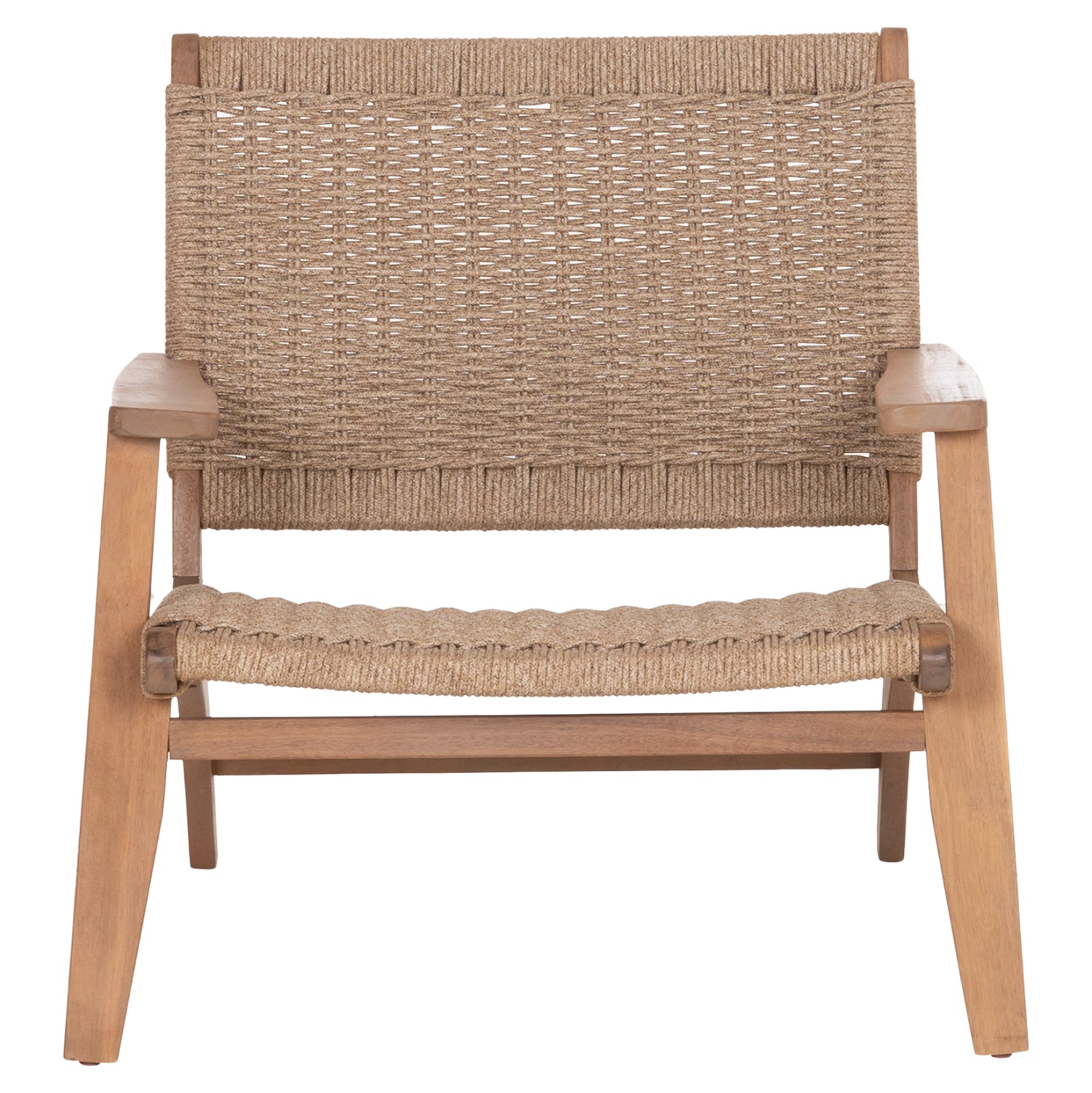 LOUNGE ARMCHAIR MONTER HM6241.01 ACACIA WOOD IN NATURAL--BEIGE ROPE 63.5x60x69Hcm.