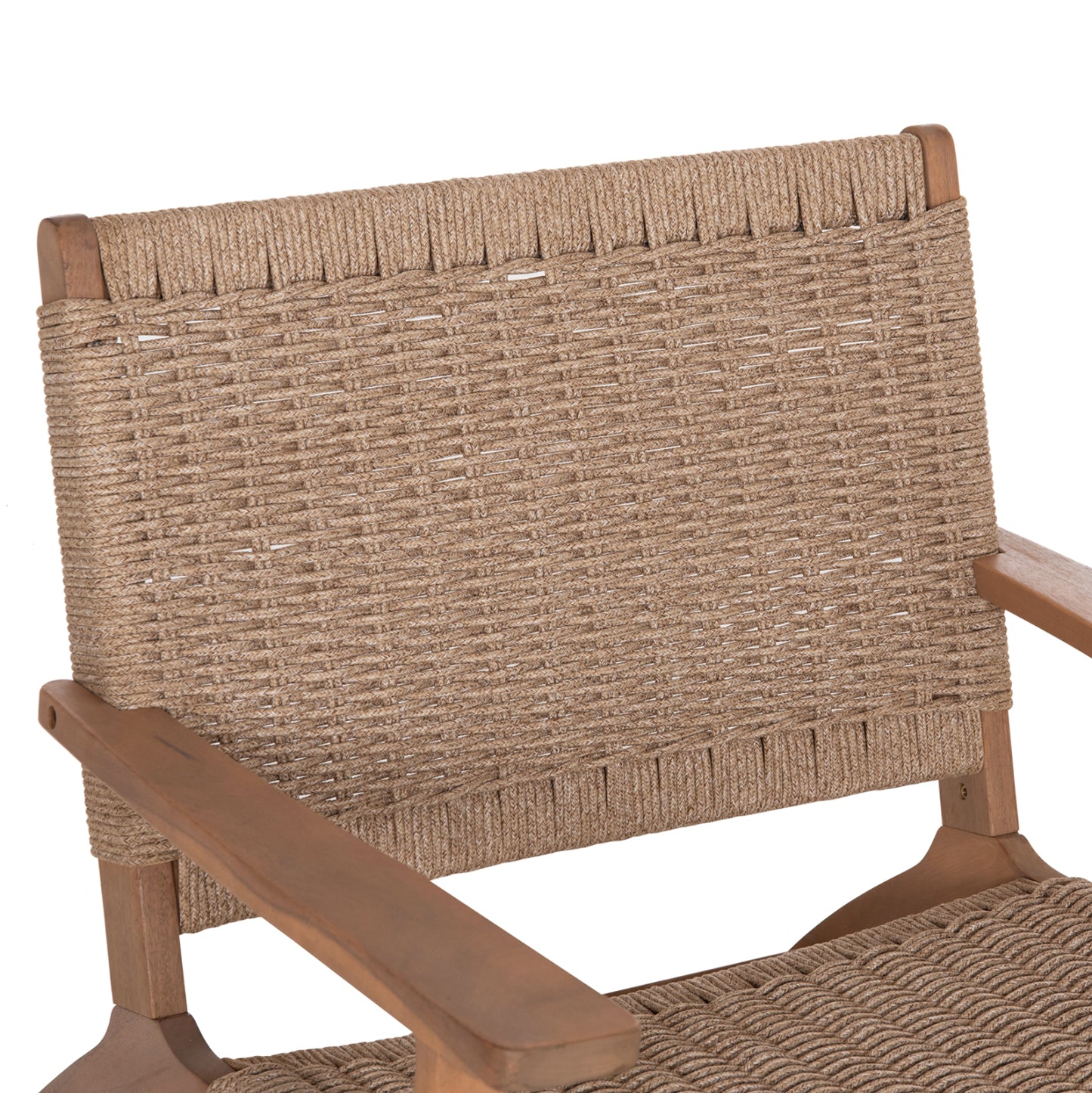 LOUNGE ARMCHAIR MONTER HM6241.01 ACACIA WOOD IN NATURAL--BEIGE ROPE 63.5x60x69Hcm.
