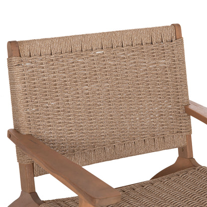 LOUNGE ARMCHAIR MONTER HM6241.01 ACACIA WOOD IN NATURAL--BEIGE ROPE 63.5x60x69Hcm.